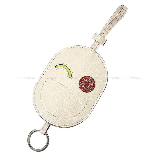 HERMES key case Keyholder In the loop Wink Nata/Jaune Bourgeon/Cuivre Chevre Myzore Silver HW Stamp B[BRAND NEW][Authentic]