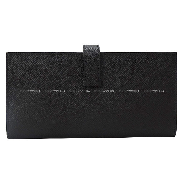 HERMES long wallet Bearn Soufflet Noir (Black) Veau Epsom Gold HW Stamp W[BRAND NEW][Authentic]