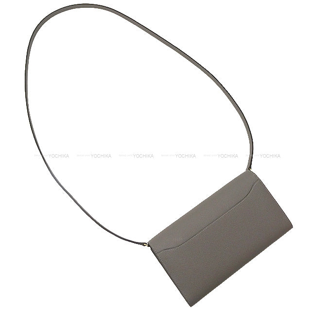 HERMES long wallet Constance Long wallet To Go Gris Meyer Ever Grain Gold HW Stamp B[ALMOST NEW][Authentic]