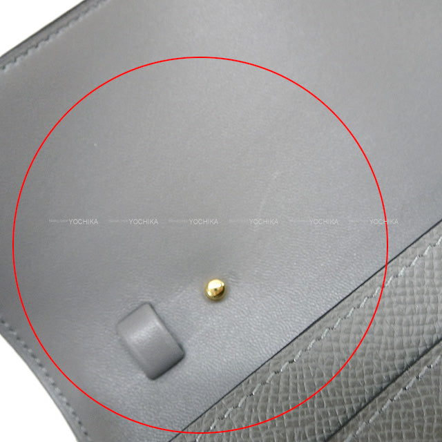 HERMES long wallet Constance Long wallet To Go Gris Meyer Ever Grain Gold HW Stamp B[ALMOST NEW][Authentic]