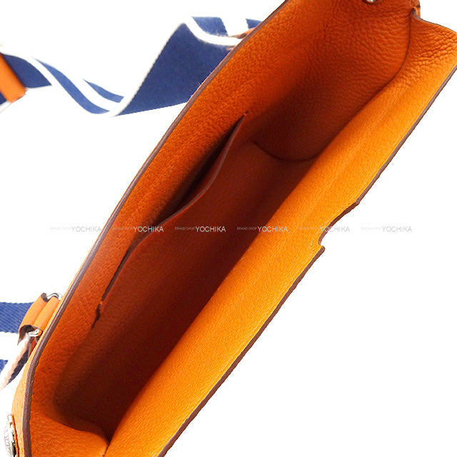 HERMES Shoulder bag Cross body bag Videpoches H logo Evelyn punching Orange Veau Togo Silver HW Stamp K[EXCELLENT][Authentic]