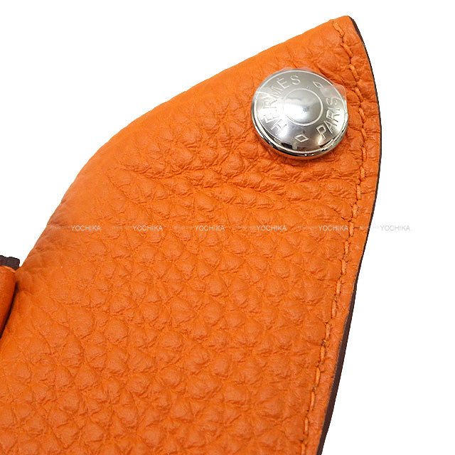 HERMES Shoulder bag Cross body bag Videpoches H logo Evelyn punching Orange Veau Togo Silver HW Stamp K[EXCELLENT][Authentic]