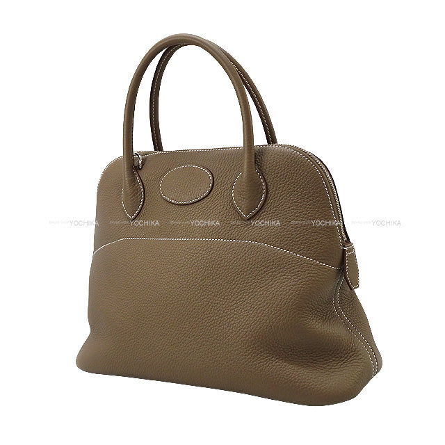 HERMES Shoulder bag Bolide31 Etoupe Taurillon Clemence Silver HW Stamp Z[EXCELLENT][Authentic]