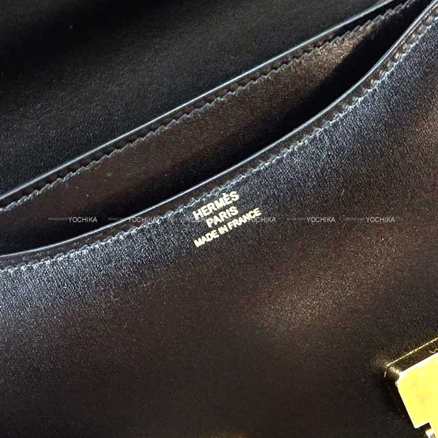 HERMES Shoulder bag Constance 3 18 Miroir Noir (Black) Box Calf Gold HW Stamp B[BRAND NEW][Authentic]