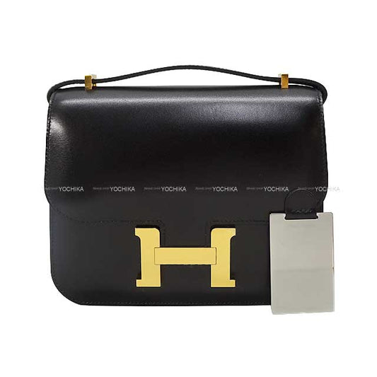 HERMES Shoulder bag Constance 3 18 Miroir Noir (Black) Box Calf Gold HW Stamp B[BRAND NEW][Authentic]