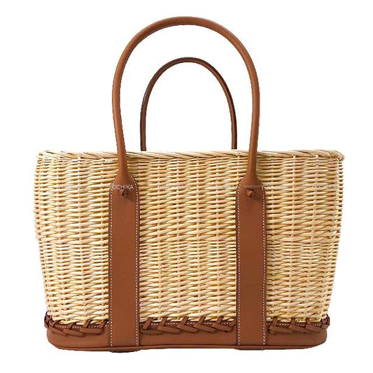 HERMES tote bag Garden Party 36 PM Picnic Gold Wicker/Swift Stamp B[BRAND NEW][Authentic]