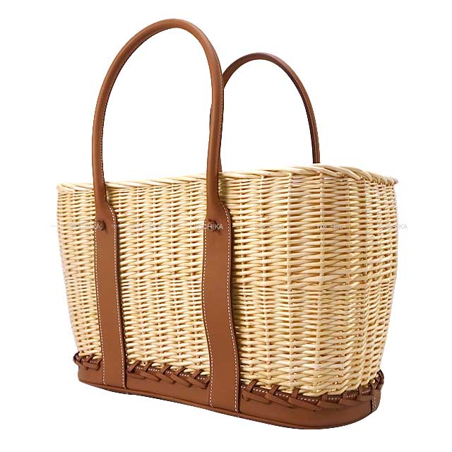 HERMES tote bag Garden Party 36 PM Picnic Gold Wicker/Swift Stamp B[BRAND NEW][Authentic]