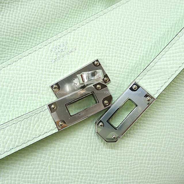 HERMES long wallet Kelly Wallet Long To Go Vert Fizz Veau Epsom Silver HW Stamp U[BRAND NEW][Authentic]