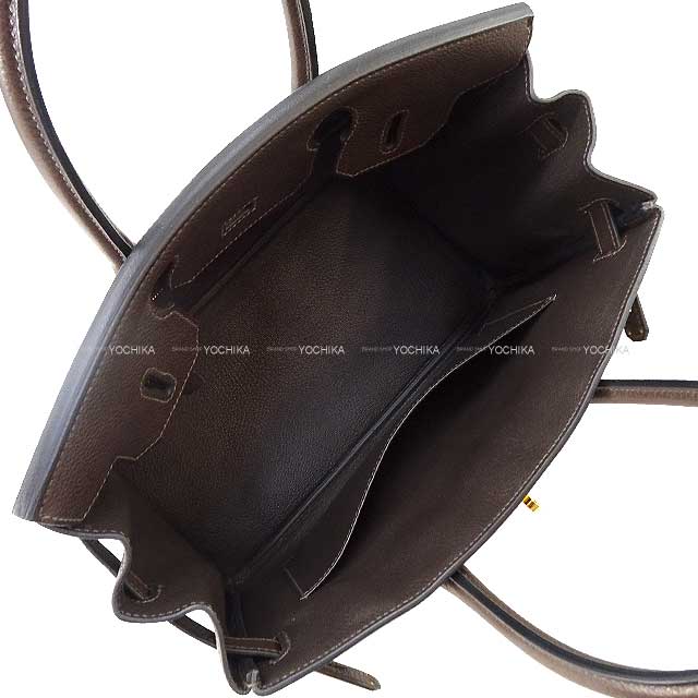 HERMES Handbag Birkin30 Ebene Agneau Milo Gold HW Stamp Z[EXCELLENT][Authentic]