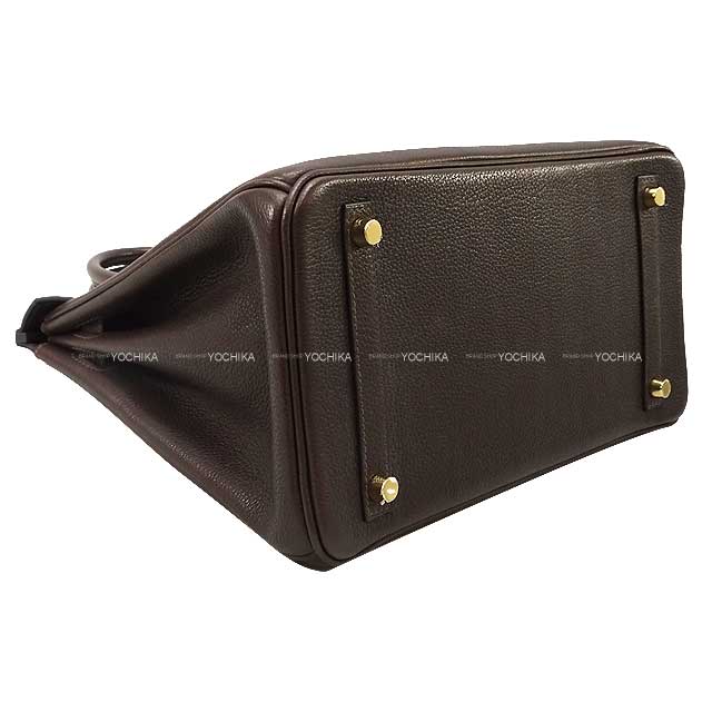 HERMES Handbag Birkin30 Ebene Agneau Milo Gold HW Stamp Z[EXCELLENT][Authentic]