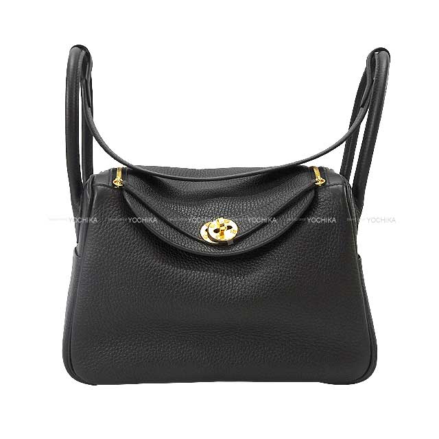 HERMES Shoulder bag Lindy 26 Noir (Black) Taurillon Clemence Gold HW Stamp K[BRAND NEW][Authentic]