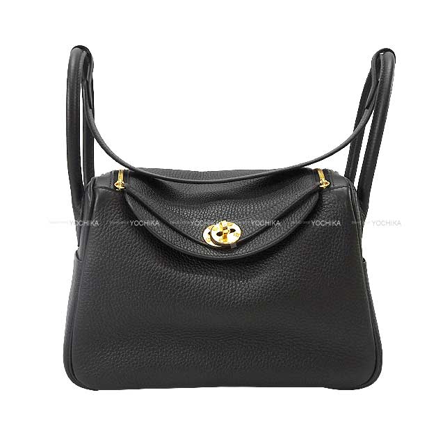 HERMES Shoulder bag Lindy 26 Noir (Black) Taurillon Clemence Gold HW Stamp W[BRAND NEW][Authentic]