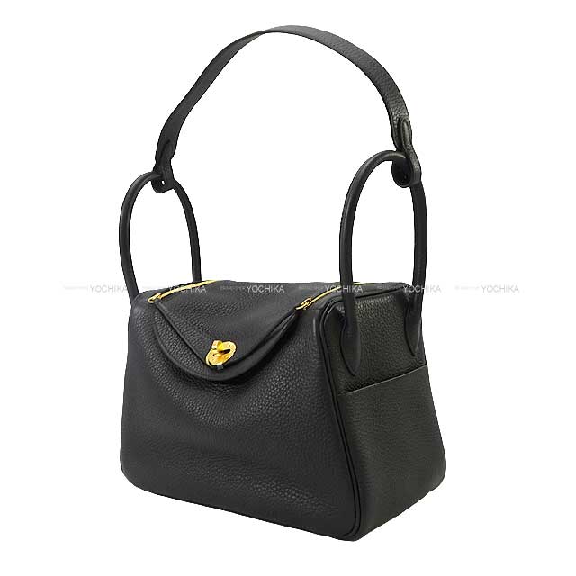 HERMES Shoulder bag Lindy 26 Noir (Black) Taurillon Clemence Gold HW Stamp W[BRAND NEW][Authentic]