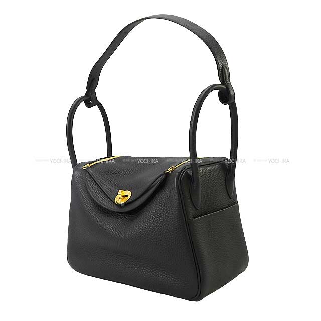 HERMES Shoulder bag Lindy 26 Noir (Black) Taurillon Clemence Gold HW Stamp K[BRAND NEW][Authentic]