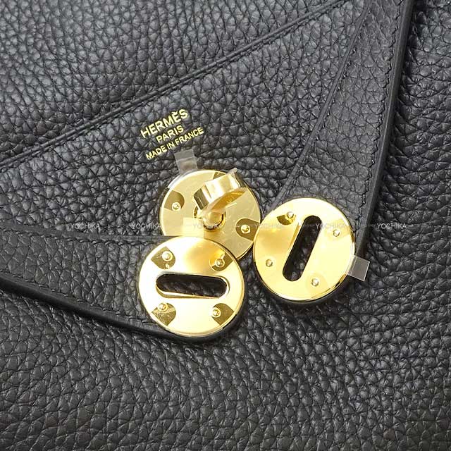 HERMES Shoulder bag Lindy 26 Noir (Black) Taurillon Clemence Gold HW Stamp K[BRAND NEW][Authentic]