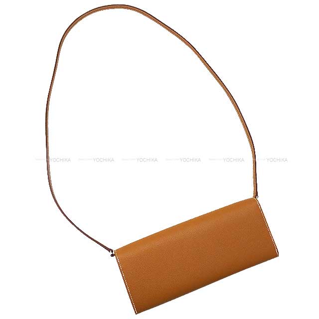 HERMES Clutch bag Maillon ChaineD'ancre Wallet To Go Gold Veau Epsom Silver HW Stamp B[BRAND NEW][Authentic]