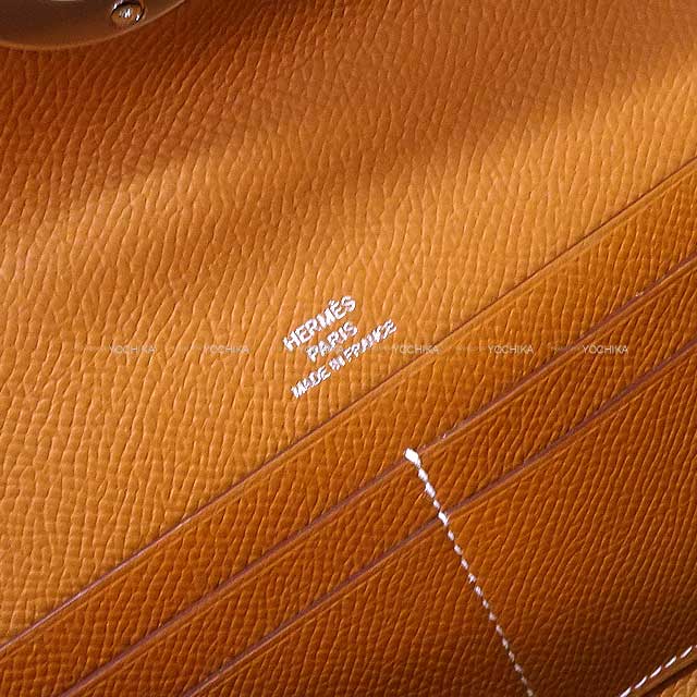 HERMES Clutch bag Maillon ChaineD'ancre Wallet To Go Gold Veau Epsom Silver HW Stamp B[BRAND NEW][Authentic]