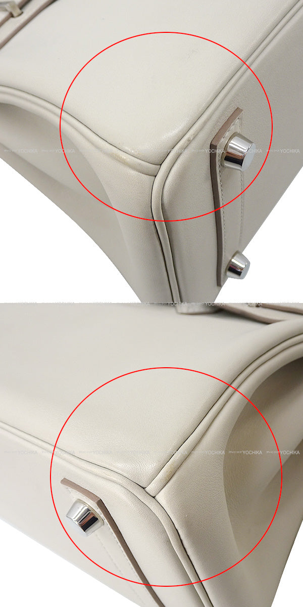 [Pre-loved] HERMES Handbag Birkin25 Beton Evercalf Silver HW Stamp D[USED A][Authentic]