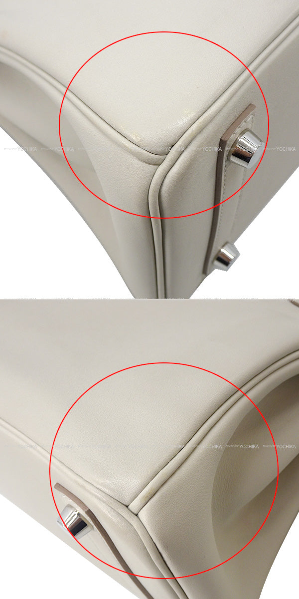 [Pre-loved] HERMES Handbag Birkin25 Beton Evercalf Silver HW Stamp D[USED A][Authentic]