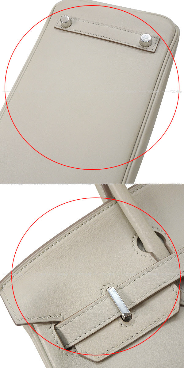 [Pre-loved] HERMES Handbag Birkin25 Beton Evercalf Silver HW Stamp D[USED A][Authentic]