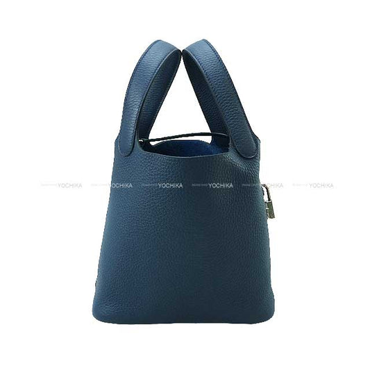 HERMES Handbag Picotin Lock 18 PM Bleu de Prusse Taurillon Clemence Silver HW Stamp W[BRAND NEW][Authentic]