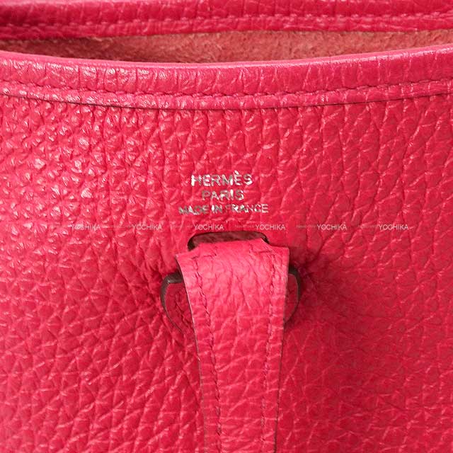 [Pre-loved] HERMES Shoulder bag Evelyne 16 TPM Rose Extreme Taurillon Clemence Silver HW Stamp D[USED SA][Authentic]