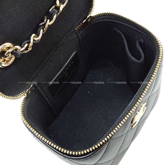 CHANEL Shoulder bag Matelasse COCO mark camellia ribbon mini vanity chain Noir (Black) Lambskin Antique Gold HW AP2158[EXCELLENT][Authentic]