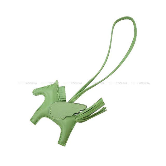 HERMES bag charm Rodeo Pegasus PM SO Criquet Vert criquet Agneau Milo/Veau Swift Stamp B[EXCELLENT][Authentic]