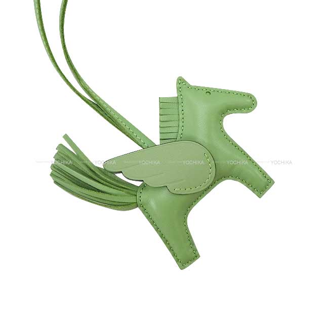 HERMES bag charm Rodeo Pegasus PM SO Criquet Vert criquet Agneau Milo/Veau Swift Stamp B[EXCELLENT][Authentic]