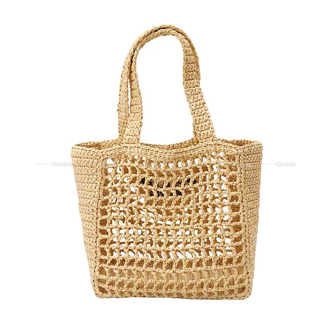 PRADA tote bag Small Clochette Rafia Naturel StrawWicker 1BG444[EXCELLENT][Authentic]