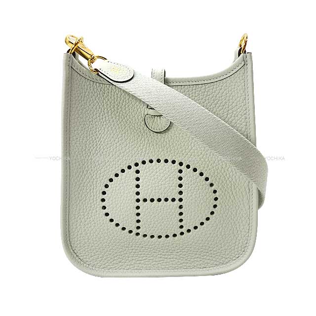 HERMES Shoulder bag Evelyne 16 TPM Gris Neve Taurillon Clemence Gold HW Stamp B[EXCELLENT][Authentic]