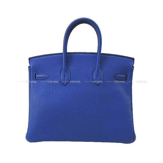 [Pre-loved] HERMES Handbag Birkin25 Bleu Electrique Veau Jonathan Silver HW Stamp □R[LIKE NEW][Authentic]