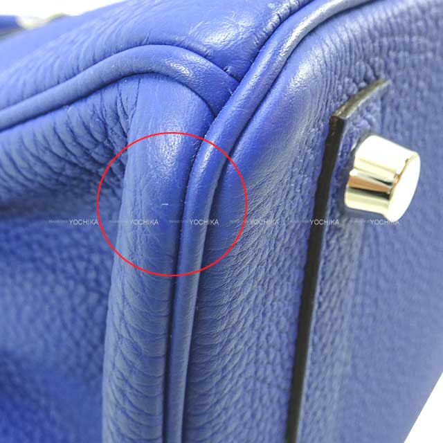 [Pre-loved] HERMES Handbag Birkin25 Bleu Electrique Veau Jonathan Silver HW Stamp □R[LIKE NEW][Authentic]