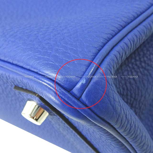 [Pre-loved] HERMES Handbag Birkin25 Bleu Electrique Veau Jonathan Silver HW Stamp □R[LIKE NEW][Authentic]