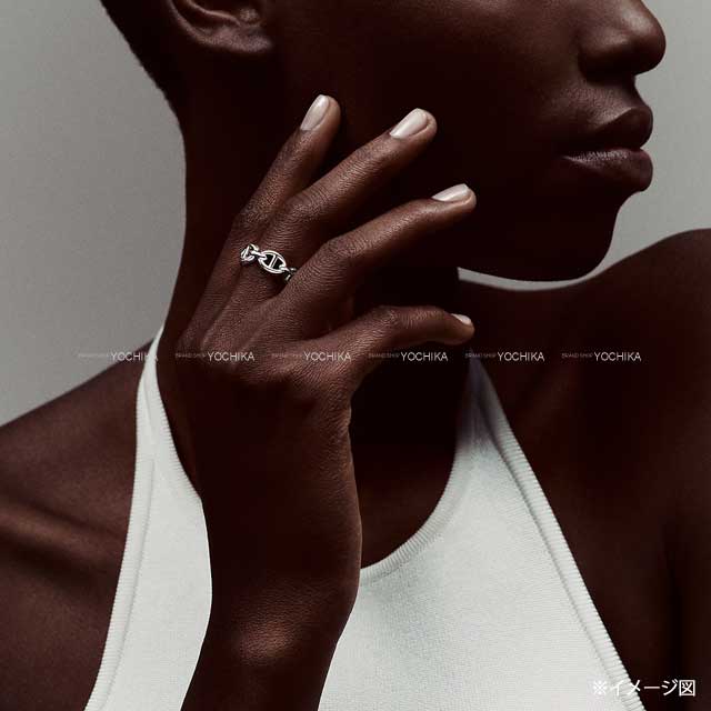 [Pre-loved] HERMES ring Enchainee PM #54 Silver Silver925 (SV925 Ag925) #54 Silver HW[LIKE NEW][Authentic]