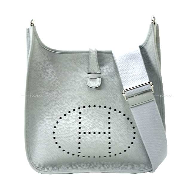 HERMES Shoulder bag Evelyne 29 PM Bleu Pale Taurillon Clemence Silver HW Stamp W[ALMOST NEW][Authentic]