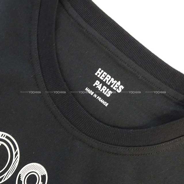 2023 AW NEW HERMES Short sleeve t shirt Ladies One‐piece Dress Do Re Boucles Print #36 Noir (Black)/Blanc (White) Cotton100%[BRAND NEW][Authentic]