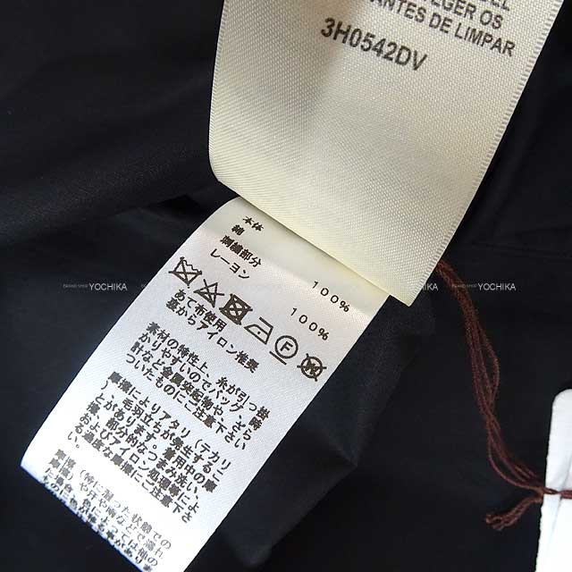 2023 SS NEW HERMES One‐piece dress Three-quarter Sleeves With Belt Shirt Dress Caleche embroidered Pocket #38 Noir (Black) Cotton100%[BRAND NEW][Authentic]