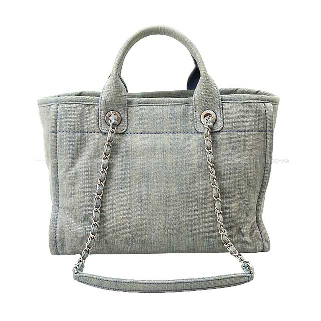 2023 SS NEW CHANEL tote bag Deauville Small Vintage Denim Bag Light Blue Denim Silver HW AS3257[EXCELLENT][Authentic]