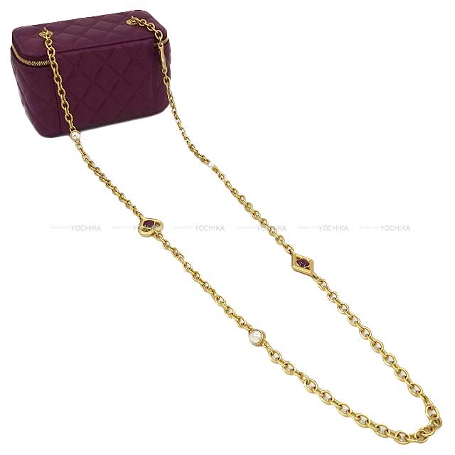 2023 SS CHANEL Shoulder bag Matelasse COCO mark Heart & diamond charm Chain vanity Red Lambskin Antique Gold HW[EXCELLENT][Authentic]