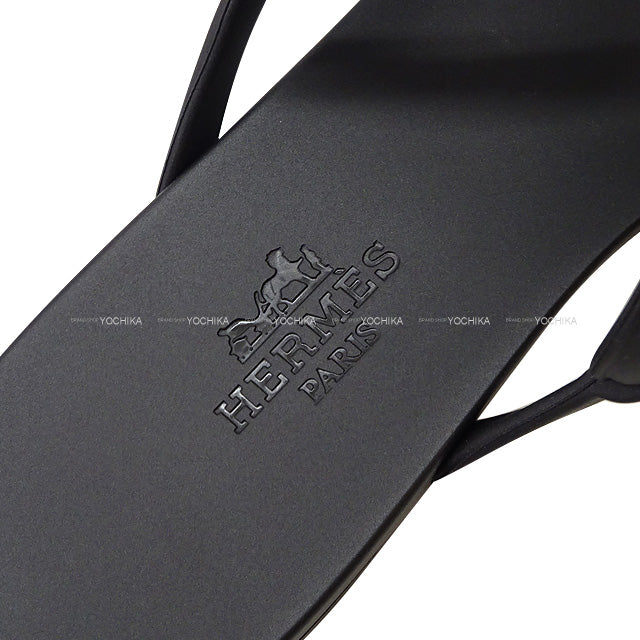 2022 SS HERMES sandals Egerie Noir (Black) Rubber #37[BRAND NEW][Authentic]