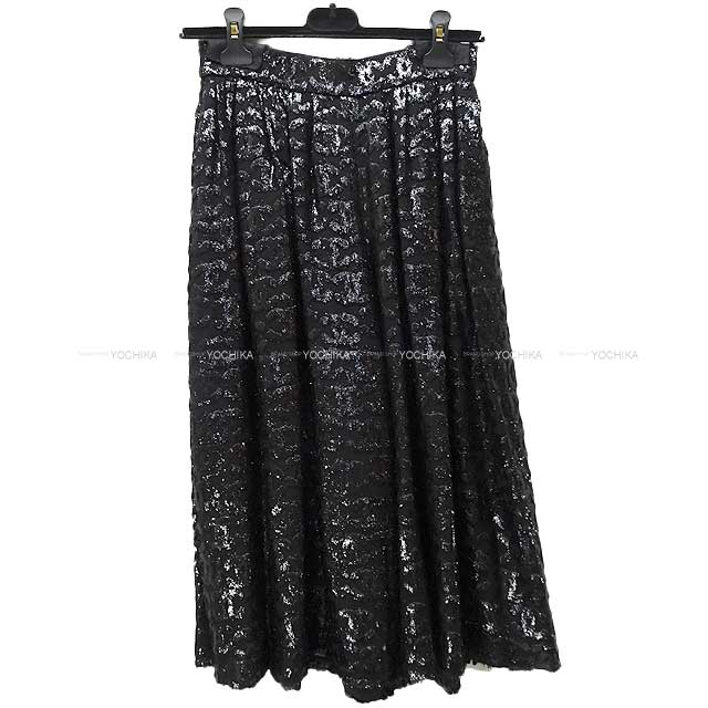 CHANEL Pants Wide Pants COCO Mark Button #34 Noir (Black) Viscose 52%/Silk 48% P73662[BRAND NEW][Authentic]