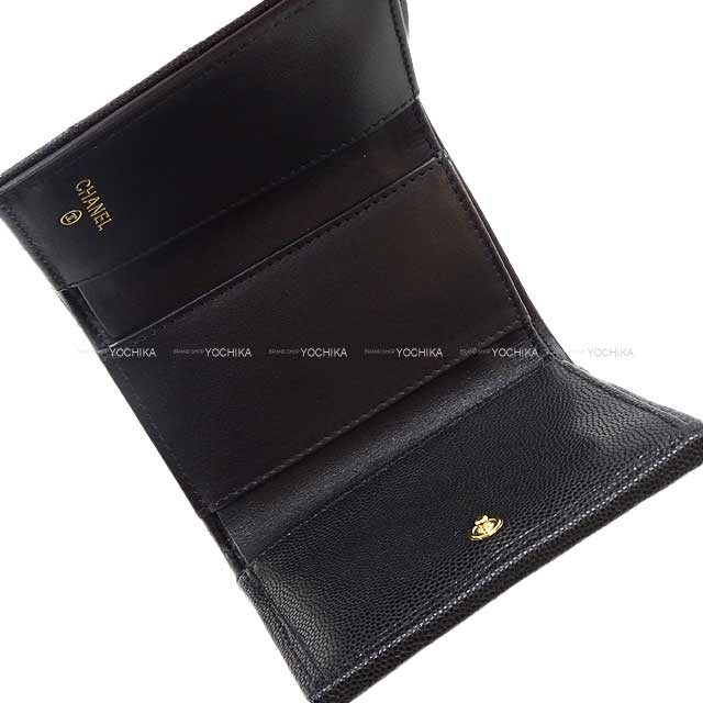 2023 AW CHANEL Tri-fold wallet COCO Mark Matelasse Noir (Black)/Purple Graind Calf(Caviarskin) Gold HW AP3518[BRAND NEW][Authentic]