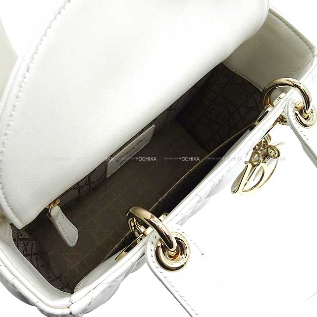 Christian Dior Handbag LADY DIOR MY ABCDIOR Small Mitzah Blanc (White) Cannage Lambskin Gold HW M05380CAL[BRAND NEW][Authentic]