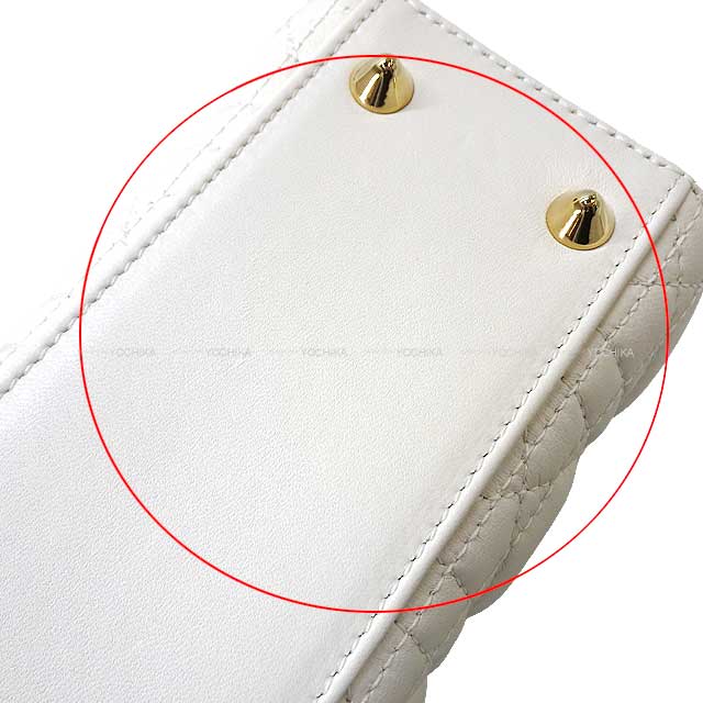 Christian Dior Handbag LADY DIOR MY ABCDIOR Small Mitzah Blanc (White) Cannage Lambskin Gold HW M05380CAL[BRAND NEW][Authentic]