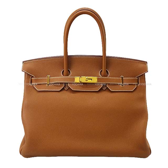 [Pre-loved] HERMES Handbag Birkin35 Gold Veau Jonathan Gold HW Stamp A[USED SA][Authentic]