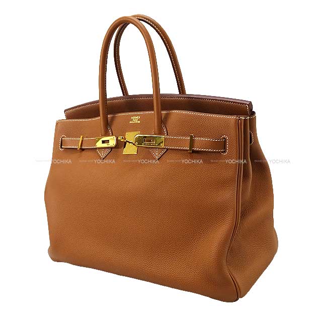 [Pre-loved] HERMES Handbag Birkin35 Gold Veau Jonathan Gold HW Stamp A[USED SA][Authentic]