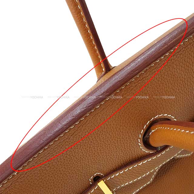 [Pre-loved] HERMES Handbag Birkin35 Gold Veau Jonathan Gold HW Stamp A[USED SA][Authentic]