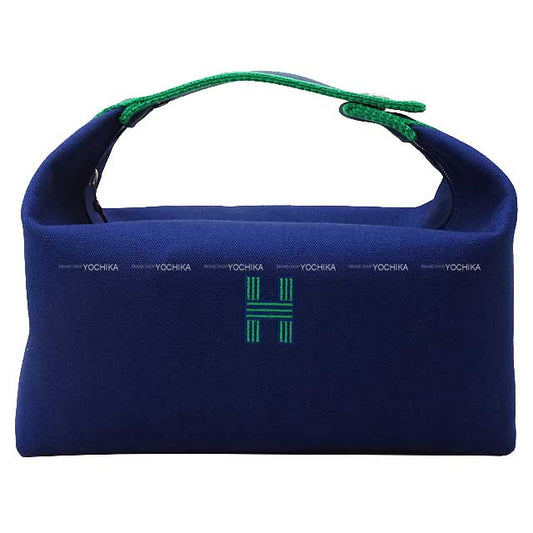 HERMES Pouch Bride a Brac GM Blue Marine Toile H Silver HW[BRAND NEW][Authentic]