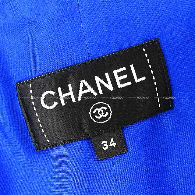 2023 SS CHANEL skirt Cross COCO Circle Button Check Tweed Midi #34 Blue Tweed P74430[EXCELLENT][Authentic]